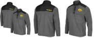 Colosseum Men's Heather Charcoal, Black Iowa Hawkeyes Huff Snap Pullover